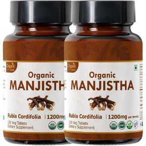MANJISTHA 120 Tablets | Rubia Cordifolia (Manjistha) | USDA Organic Certified | Organic and Natural 120tab
