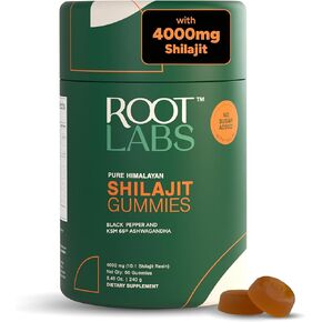 Root Labs10-1 Alpha Gummies | 4000 ملغ Shilajit I KSM 66 Ashwagandha | جذر ماكا | تونغكات علي | لا السكر إضافة | GMO Free I Vegan I I Clean Lab Project معتمد I 60 Gummies