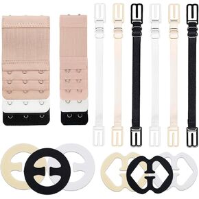 18 Pcs Bra Straps Clips Adjustable Non Slip Bra Clips for Racerback Bra Straps Holder Bra Extenders 2/3 Hook