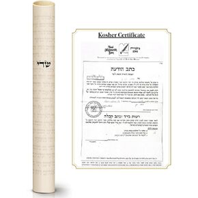 Kosher Mezuzah Scroll 3" (7cm) Made in Israel, Hand-Written by a Certified Jewish Rabbi (Sofer Stam), 100% Kosher Mezuza Parchment Paper Shema Prayer (Fits 4" Mezuzah Case)