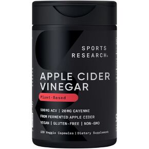 Sports Research® Keto Plus ACV - دعم النظام الغذائي مع 500 ملغ من خل التفاح و 1500mg gobhb® ketones exogenous - الغلوتين Free & Keto معتمد - 120 كبسولات الخضار