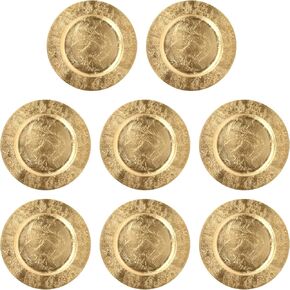 Hosley Set of 8, Gold Plastic Decorative Charger Plate- 11.75" Diameter. Ideal GIFT for Wedding, Party Favor, Bridal, Home Warming. O5