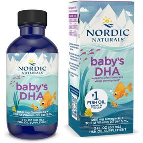 Nordic Naturals Baby’s DHA ، غير المتفوق - 4 أوقية - 1050 ملغ أوميغا 3 + 300 وحدة دولية فيتامين D3 - تدعم تطور الدماغ والرؤية والجهاز العصبي عند الأطفال - لا تختلف الوجبات غير المعدلة وراثيا -