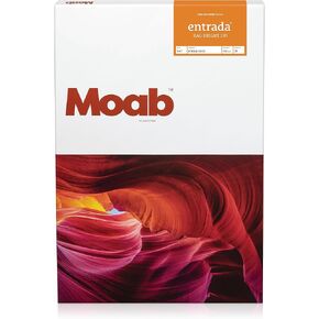 Moab Entrada Rag Bright 190 ، 100 ٪ من ورق الحبر الرفيع للفنون الفاخرة ، وسلس ، وسلس (hotpress) ماتي أبيض مشرق ، ووزن متوسط ​​190 جم ، 8.5 × 11 بوصة ، 25 ورقة