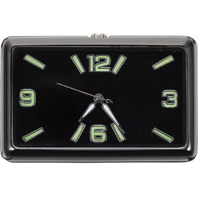 Mini Digital Car Alarm Clock - Tiny Dashboard Decor, Square Glass, Small Lock