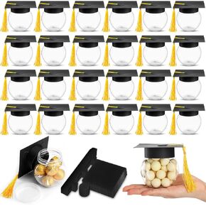 24 PCS التخرج حاويات الصمغية التخرج تفضل التخرج مربع هدايا التخرج صناديق الحلوى صناديق خريج كاب كاب جار