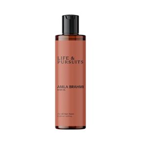 Life & Pursuits Amla Brahmi Oil for Hair and Scalp Nourishment - 3.4 Oz Natural Indian Ayurvedic Blend with Coconut, Castor, Sesame, Triphala, Gotukola for Healthy, Shiny Hair