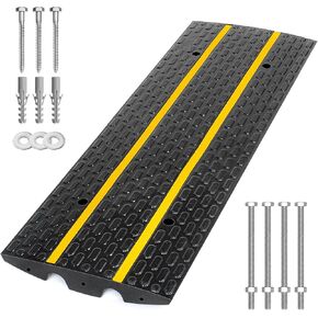 Two Slopes Rubber Driveway Ramps, Heavy Duty 66139lbs Weight Capacity Low Profile Car Ramps, Threshold Ramp for Loading Dock, Garage, Sidewalk, Truck, Scooter, Bike, Motorcycle & Wheelchair