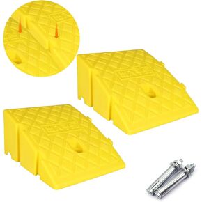 CERTBUY 2 Pack Curb Ramp 5 بوصة الصعود ، منحدرات كبح الممر البلاستيكي الخفيف الوزن ، منحدرات العتبة المحملة للتحميل ، ممر ، الرصيف للدراجات البخارية ، الكرسي المتحرك ، السيارة ، شاحنة ، دراجة نارية ، دولي