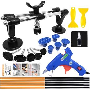 Dent Puller - مجموعة إصلاح Car Dent ، مجموعة إزالة Dent مع مجتذب Double Bole Bridge لإزالة Auto Dent ، ضربات الأبواب وأضرار البرد في السيارة (مع مجموعة الغراء)