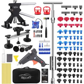 Car Dent Puller Kit - Slide Hammer, Glue Gun, Adjustable Bridge Puller, Suction Cup for Big and Small Auto Body Dents & Metal Surface Repair,Safe for Paint