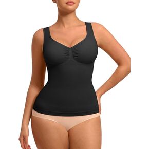 FeelinGirl Women Tank Tops Shapewear: Tummy Control Compression Tank V Neck Seamless Body Shaper Camisole Tops for Women
