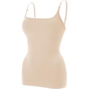 EUYZOU Women Shapewear Tummy Control Camisole Tops - Square Neck Sexy Compression Tank Tops Seamless Body Shaper
