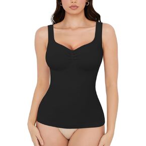 Tummy Control Shapewear Tank Tops for Women Seamless Body Shaper Scrunch Bust Compression Tank Top
