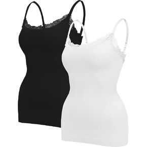EUYZOU Women Shapewear Tummy Control Camisole Tops - Scoop Neck Sexy Compression Tank Tops Seamless Body Shaper