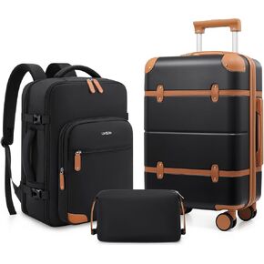 Luggage Sets 3 Piece, Expandable 100% PC Hardshell Suitcase with Spinner Wheels, 20in Suitcase Set with TSA Lock for Women, Carry On Luggage with Travel Backpack