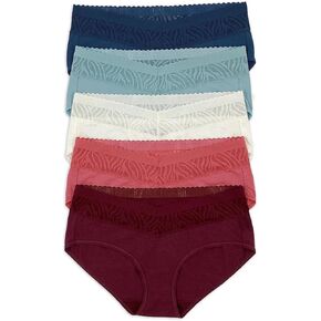 Felina Womens 5 Pack Stay In Place Mid-Rise Lace Hipster