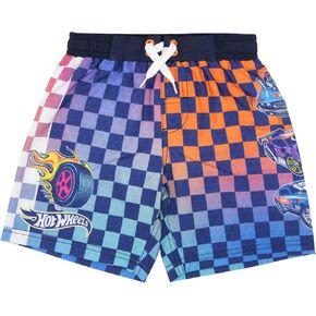 Isaac Morris Limited Mattel Hot Wheels Boys Drawstring Swim Trunks, Race Car Themed Swim Shorts for Kids and Toddlers