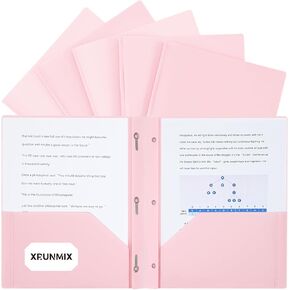 Two-Pocket-Folders with 3 Prongs, Letter Size Plastic Folders with Pockets and Prongs, Poly Plastic Folders for Office & School. 6 Pastel Colors (White Color -12 Packs) in Kuwait