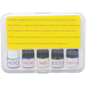 5pcs شاهد زيت التشحيم الاصطناعي ، ومشاهدة زيت زيت سلس أداة إصلاح لعمال صانع الساعات ، ومشاهدة أدوات صانع الساعات المشاعر مع زيت اصطناعي لجميع حركات المراقبة ، وأدوات إصلاح الساعات و kits