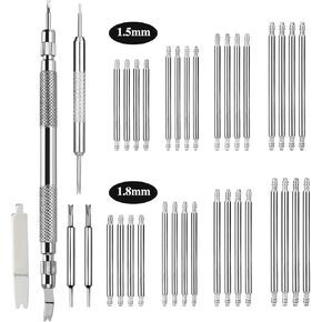 Watch Band Pins Kit -7 Watch Spring Bar Band-Bands Removal Tool مع 3 Tips Pins و 32pcs Pin 316 Stainless Steel Watch (18mm-24mm)