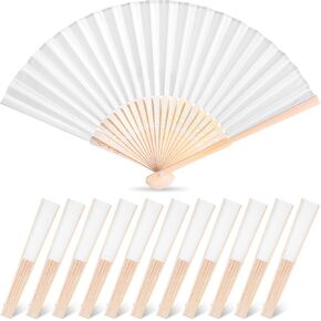 JOHOUSE 3 Packs Folding Fan, 13 Inch Black Folding Silk Hand Fans for Line Dancing Handheld Chinese Style Crafts for Dancing, Wedding, Party Favors DIY Decoration