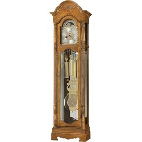 Howard Miller Appleby Floor Clock II ، ADALOG DIAL حركة رنين واحدة مع النهاية الذهبية ، مستويات قابلة للتعديل جد البندول الذهبي ديكور المنزل القابل للتعديل لغرفة المعيشة والمكتب
