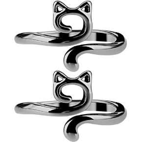 YUXIANLB Crochet Rings Tension Rings For Crocheting 2PCS Cats Kitty Ears Yarn Rings Adjustable Size Knitting Annulus Metal Yarn Guide Finger Holder Rings For DIY Crafts Accessory Cute Crocheting Gifts