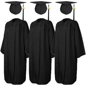 GOPRETY 3 PCS CAP Matte Graduation Cap and Grow 2025 Sets for High School & Bachelor