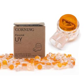 Corning UY Presslok 100pk محطات لصق مقاومة للرطوبة ل 2 من الأسلاك المعزولة ، الكهربائية ، السيارات ، الزيت ، البيانات ، الهاتف
