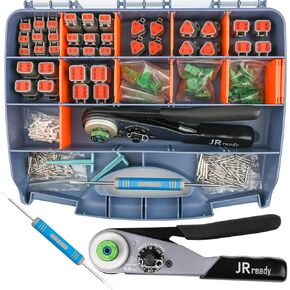 JRREEDY DW5011 DEUTSCH CONNECTOR KIT - DT CONNERSORS 2 3 4 6 PIN ، حجم 16# جهات الاتصال الصلبة 13-20 ، أداة Deutsch Crimp ، أداة إزالة دبوس Deutsch. موصلات السيارات المقاومة للماء