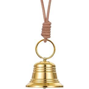 Brass Hanging Bell for Door Knob Decoration Vintage Hanging Bell for Door Knob Small Brass Bell for Home Garden Decor Shopkeepers Bell on Rope Garden Decoration (Gold)