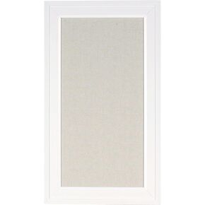 DesignOvation Bosc Framed Linen Fabric Pinboard, 13.5x23.5, White