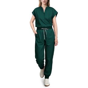 Scrubs for Women Set, Cool Stretch Jogging Scrub Nurse Uniform Set, Comfortable Breathable Scrub Tops and Scrub Pants