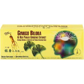 أمير السلام Ginkgo Biloba & Red Panax Ginseng Extract ، 30 زجاجة ، 0.34 FL. أوز. كل-ملحق Ginkgo Biloba-مستخلص Ginax Ginseng الصيني Red Panax-يدعم الرفاه الشامل