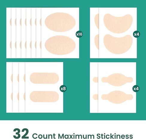 Welnove Moleskin Adhesive Pads for Feet,Blister Bandages for Feet, Mole Skin Patch for Feet Heels, Skin Tape Stickers for Feet - 16 Sheets of 4 Shapes in Kuwait