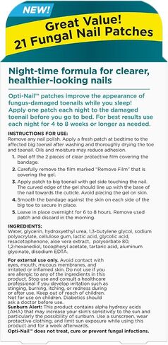 Opti-Nail Fungal Nail Renewal Patches - 21 Patches, Night-Time Treatment Improves Nail Appearance While You Sleep in Saudi Arabia