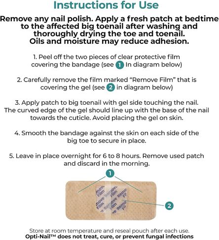 Opti-Nail Fungal Nail Renewal Patches - 21 Patches, Night-Time Treatment Improves Nail Appearance While You Sleep in Saudi Arabia