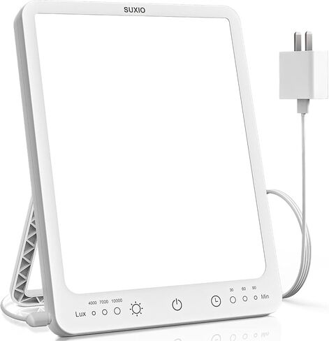 SUXIO Light Therapy Lamp - 10000 Lux Therapy Light, 3 Timing & Mode Happy Lamp, Touch Control Daylight Lamps with Memory Function, Portable Light Therapy Box for Home/Office Use As Lift Mood in Kuwait