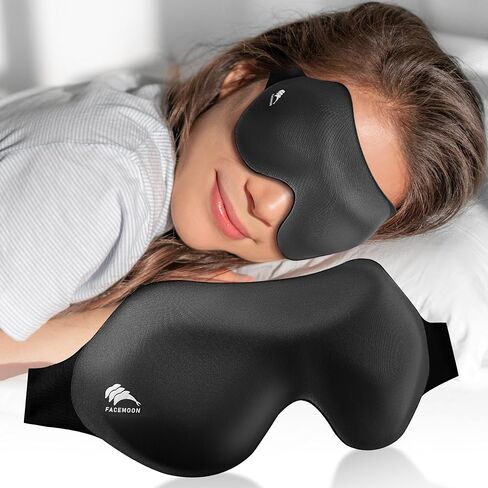 Sleep Eye Mask Blackout Lightweight: Side Sleep 3D Contoured for Lash Extensions - Zero Eye Pressure Adjustable Strap Washable - Women Men Airplane Travel Yoga Meditation Night Shift 3 Pcs in Kuwait