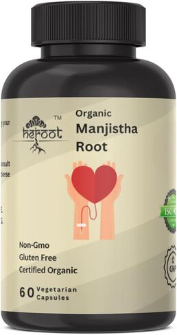 Organic Manjistha Root 400mg Organic Skin Supplement, Rubia Cordifolia in Saudi Arabia