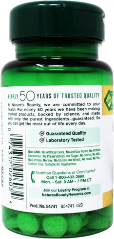 Nature's Bounty Chromium Picolinate, Supports Fat, Protein & Sugar Metabolism, Mineral Supplement, 800 mcg, 50 Tablets in Kuwait