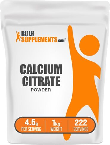 BulkSupplements.com Calcium Citrate Powder - Calcium Supplement, High Bioavailable - Unflavored & Gluten Free, 4.5g per Serving, 500g (1.1 lbs) (Pack of 1) in Saudi Arabia