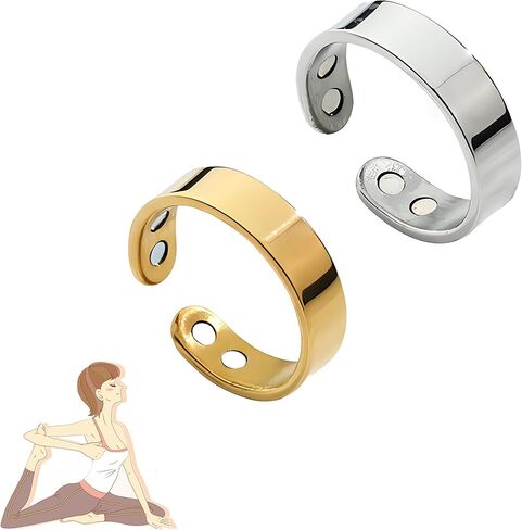 LIU JUN Calmi Ring, Magtherapy Lymphatic Drainage Titanium Ion Rings Lymph Nodes Acupuncture Therapy Open Olux Ring For Women Men Health Jewelry Gifts in Kuwait