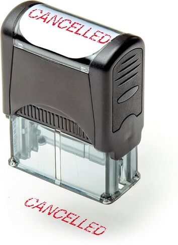 Self Inking Rubber Stamp, Refillable Red Ink Preinstalled - 1.4" x 0.51" X (35 x 8mm) (Approved) in Kuwait