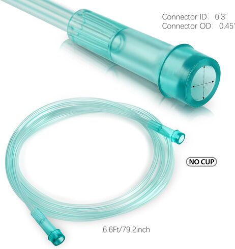 ANSNF 2 Pack Mask Oxygen Mask للوجه البالغ مع 6.6 'أنبوب وحزام مرن قابل للتعديل - حجم M+L (واضح) - لا كوب in Kuwait