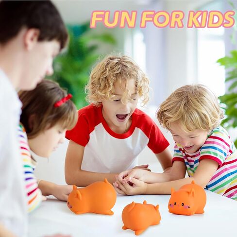 Cat Stress Balls, Cute Cat Squishy Toys for Kids and Adults, Stress Relief Sensory Toys (White), Fidget Toys Squishy Suitable Boys Girls, Animal Dough Squishies Squeeze Toys, Party Favors for Kids in Kuwait