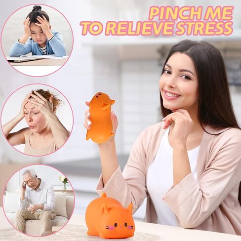 Cat Stress Balls, Cute Cat Squishy Toys for Kids and Adults, Stress Relief Sensory Toys (White), Fidget Toys Squishy Suitable Boys Girls, Animal Dough Squishies Squeeze Toys, Party Favors for Kids in Kuwait