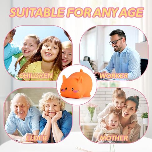 Cat Stress Balls, Cute Cat Squishy Toys for Kids and Adults, Stress Relief Sensory Toys (White), Fidget Toys Squishy Suitable Boys Girls, Animal Dough Squishies Squeeze Toys, Party Favors for Kids in Kuwait