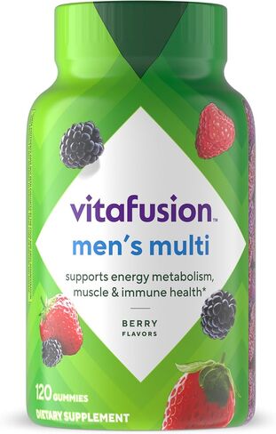 Vitafusion Adult Gummy Vitamins for Men, Berry Flavored Daily Multivitamins for Men with Vitamins A, C, D, E, B6 and B12, America’s Number 1 Gummy Vitamin Brand, 60 Day Supply, 120 Count in Saudi Arabia